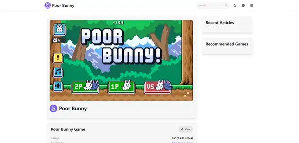 Pantalla de carga de Poor Bunny con una barra de progreso.