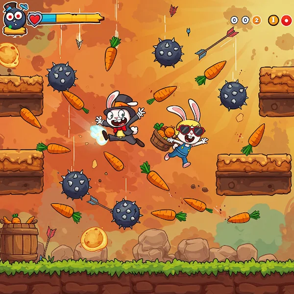 Fun moment in Poor Bunny coop collecting carrots together.