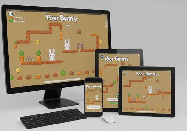 Poor Bunny game playing on multiple devices