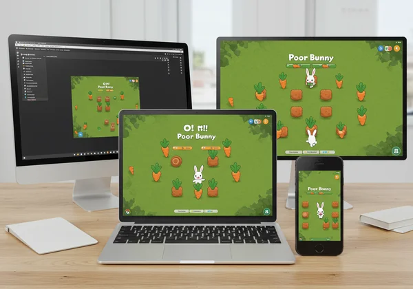 Poor Bunny game running on multiple devices simultaneously