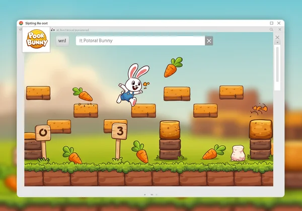 Poor Bunny game playing in a web browser, instant fun
