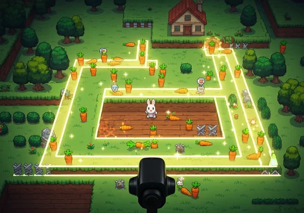Poor Bunny game map showing optimal carrot collection route.